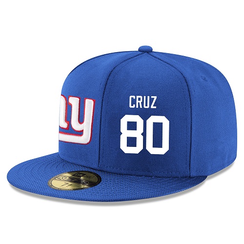 NFL New York Giants #80 Victor Cruz Stitched Snapback Adjustable Player Hat - Blue/White